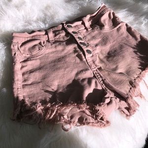 High waste denim shorts